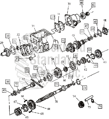 New Process 435 4-SPD Transmission diagram