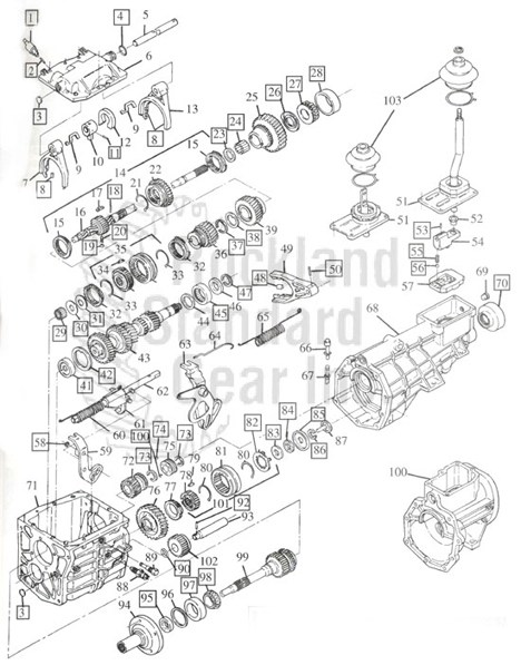 Tremec T5 Non World Class 5-SPD Transmission diagram